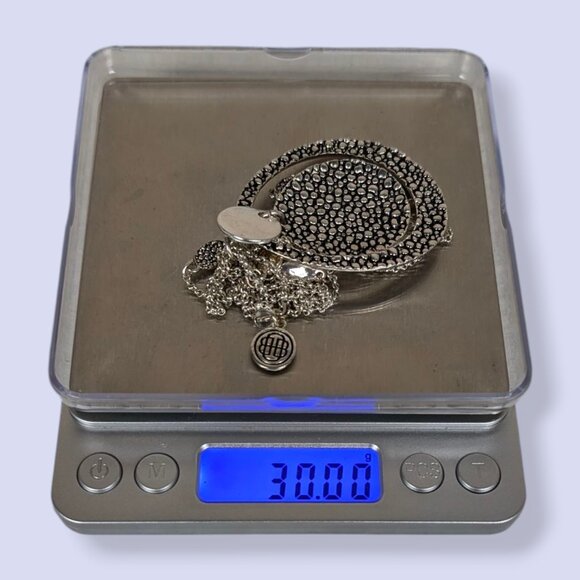 Bill Blass 3-Strand Bumpy Metal Pendant Necklace - Picture 6 of 6